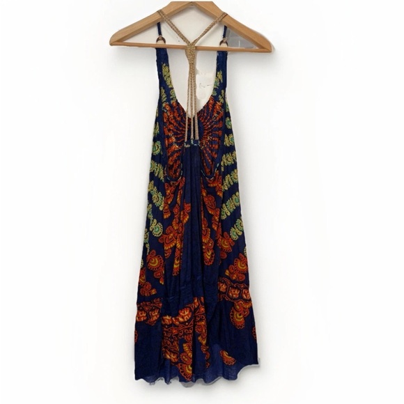 Free People Fireceacker Long Tank/Mini Dress Large Boho Festival Beach Coverup - Picture 9 of 10